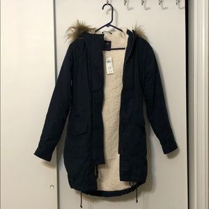 Abercrombie & Fitch Sherpa lined military parka